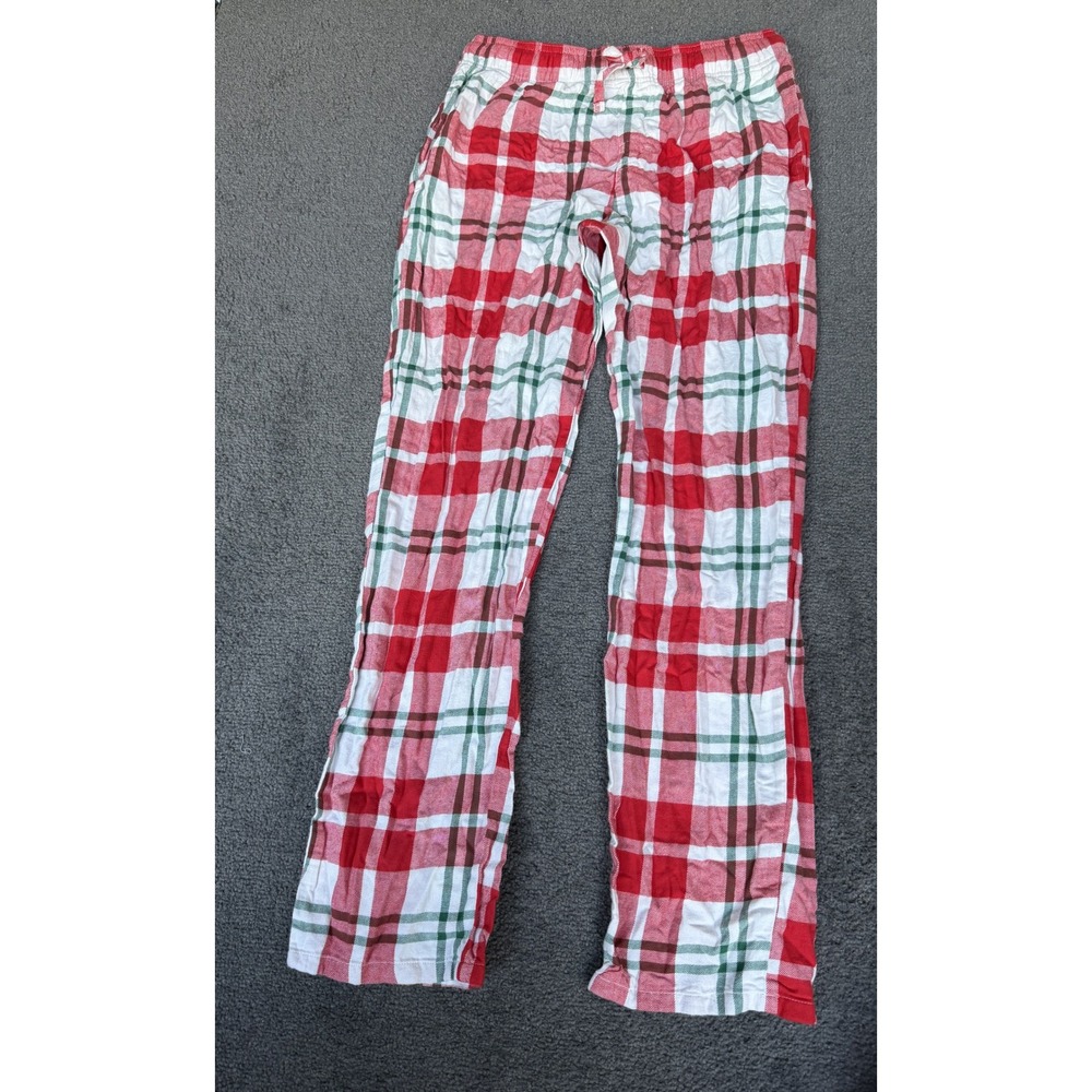 Old Navy Mens Small Red White Green Plaid Flannel Pajama Pants Cotton Lounge